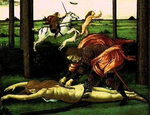 The Story of Nastagio degli Onesti (detail of the second episode)  dghg, BOTTICELLI, Sandro